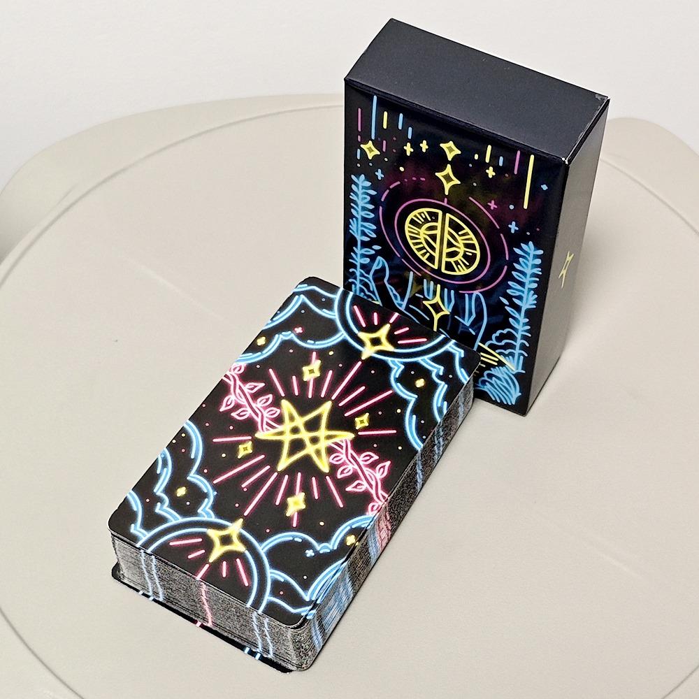 10.3*6cm Simple Modern Minimalist Tarot Deck Neon-Inspired Rider-Waite 78 Pcs Cards for Beginners and Professionals