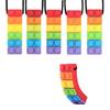 1PC Rainbow Brick Chew Necklace Baby Silicone Teether Autism Sensory Chewy Toys