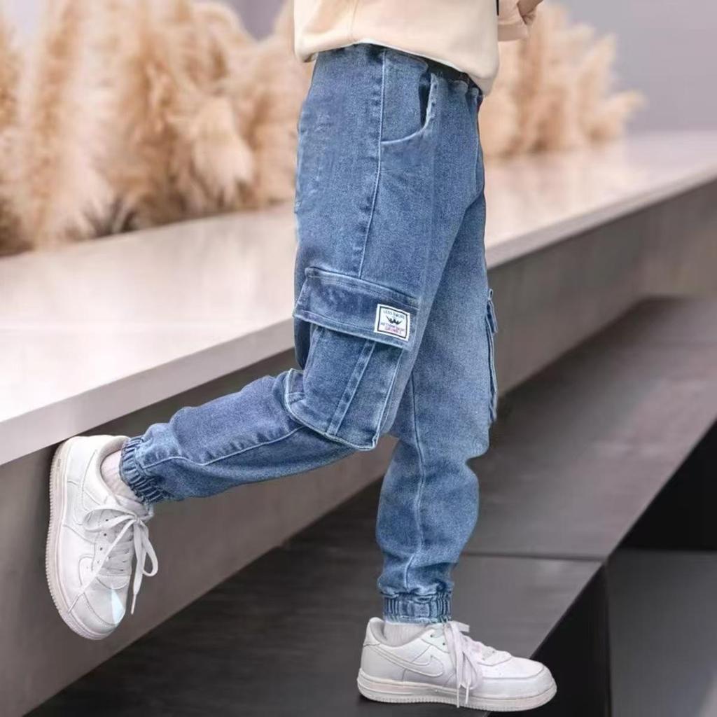 Schwarze lange Jungenjeans für Frühling/Herbst 2024 - Mittlere & Große Größen