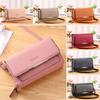 Damen Umhängetasche Mehrere Fächer Reißverschluss Kunstleder Große Kapazität Münzfach Einfarbig Handy Clutch Geldbörse Täglicher Gebrauch