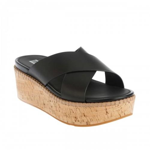 FitFlop Womens/Ladies Eloise Leather Cross Strap Wedge Sliders