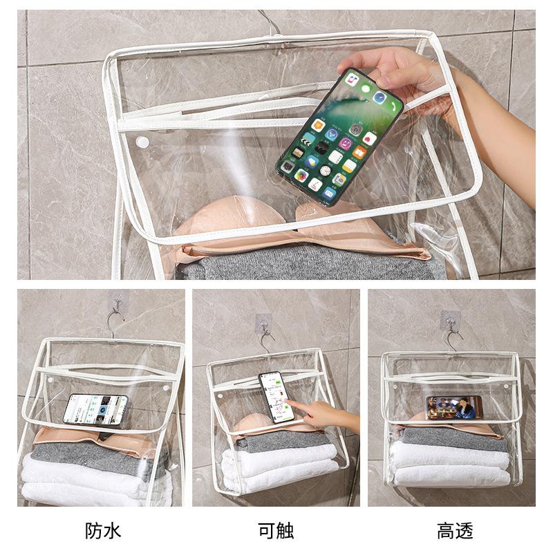 1PC Waterproof Transparent Hanging Bag Storage for Bathroom Student Toy And Clothes Organizer Wall-Mounted Closet Waterproof org