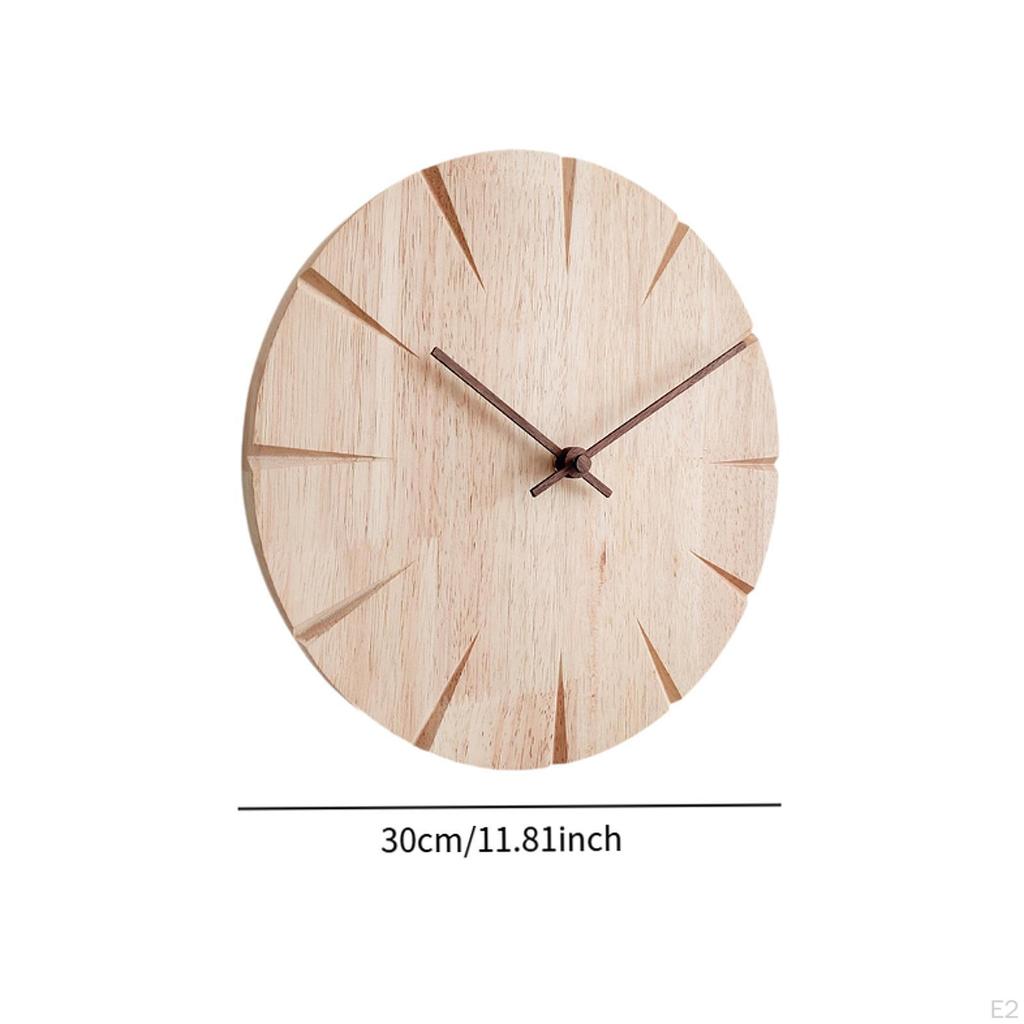 Nástěnné hodiny z masivního dřeva, netikající, kreativní design, 30 cm/11,81 palce, závěsné, dekorativní