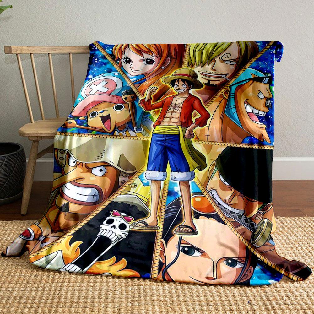 One Piece Anime Characters Blanket bedroom Blanket for Livingroom Couch lunch break Soft Cozy throw for Friend's festival Gift