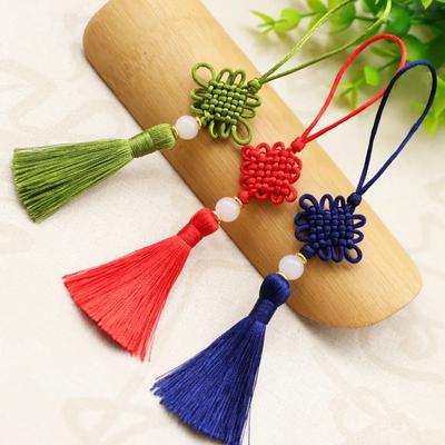 New Year Red Chinese Knot Tassel Fringe  KeyChain Hanger Bag Pendant Women's Hanfu Hat DIY Decoration