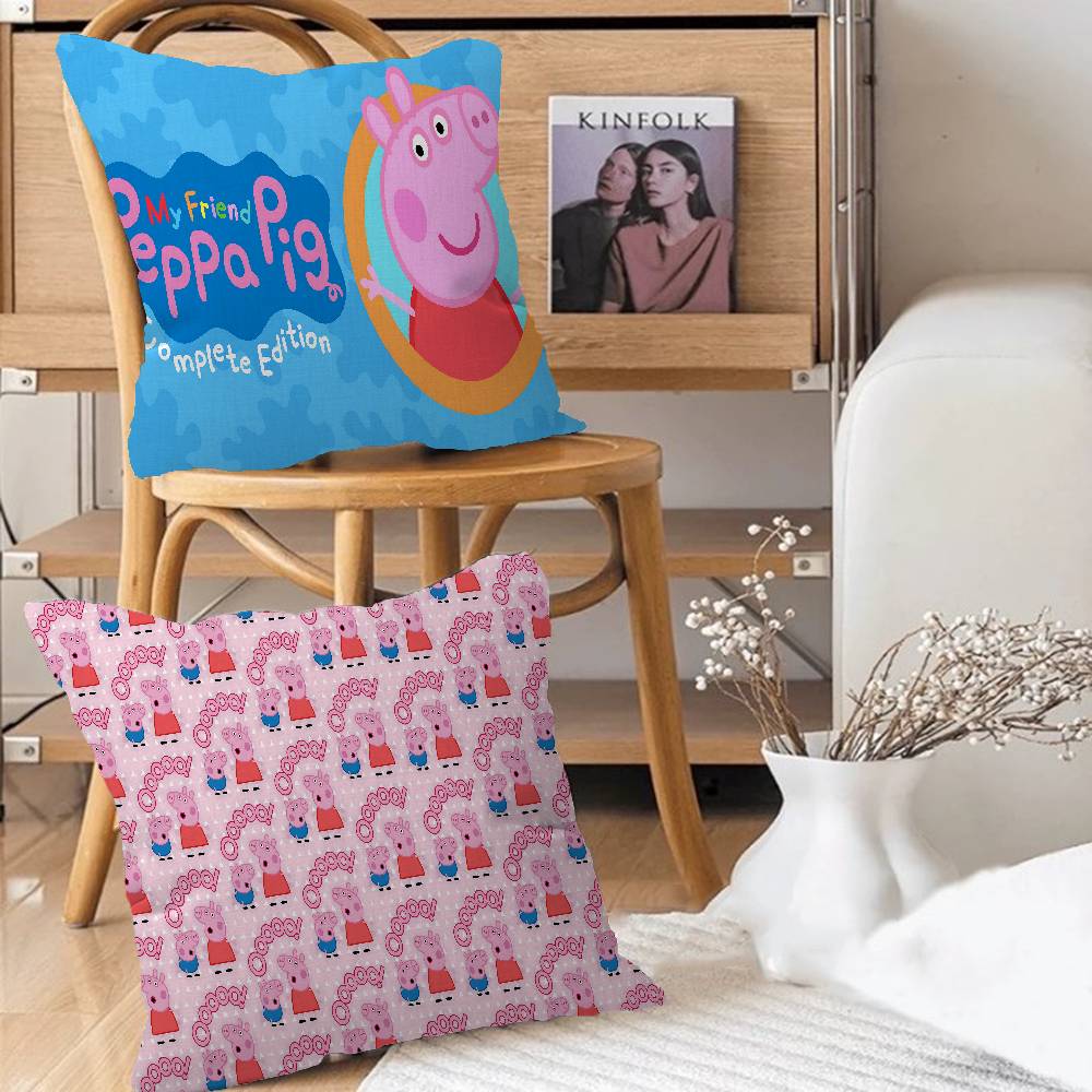 Cartoon P-Peppa-Cute Pig Pillow Anime Pillow Sofa Bed Head Pillow Cover Cushion Cover 45X45 Cm Fashion