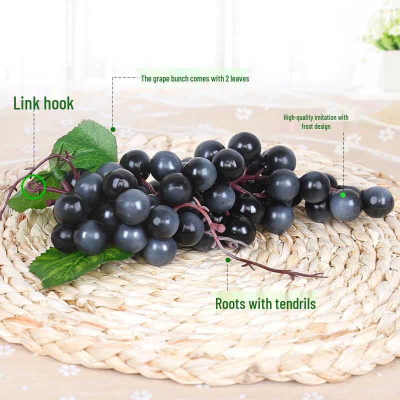 Artificial Grape Cluster Decoration – Green Frosted Grapes Prop for Display or Shooting
