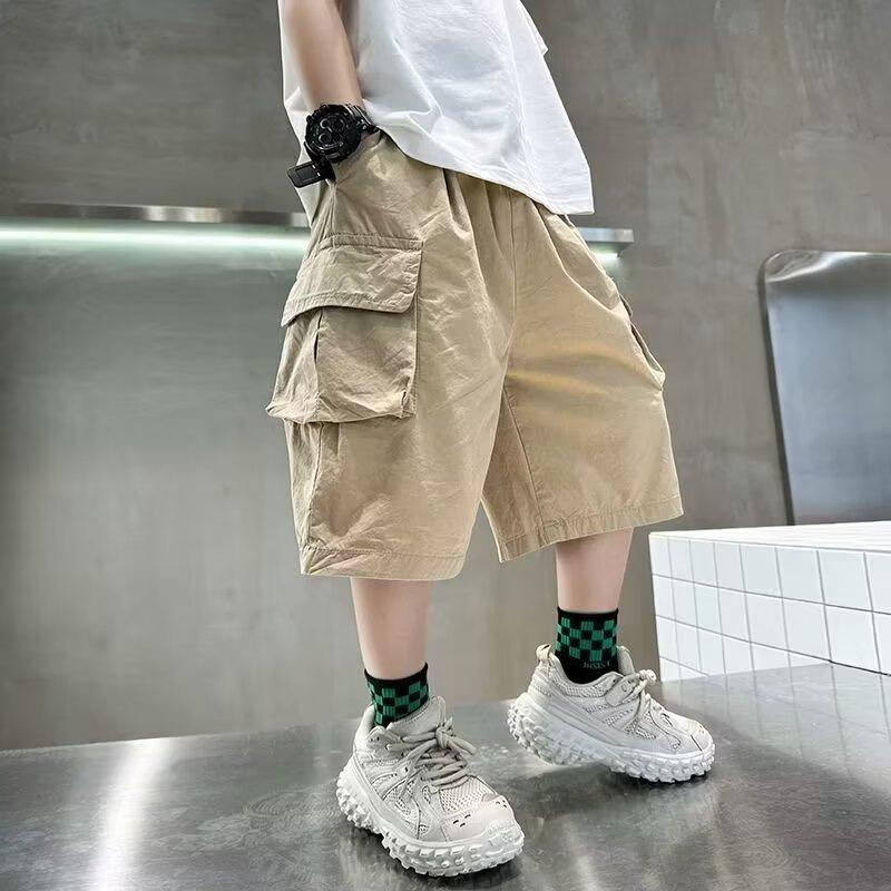 Summer Teenage Short Boys Pants 3-14 Years Old Big Pocket Trousers for Kids Children Birthday Present