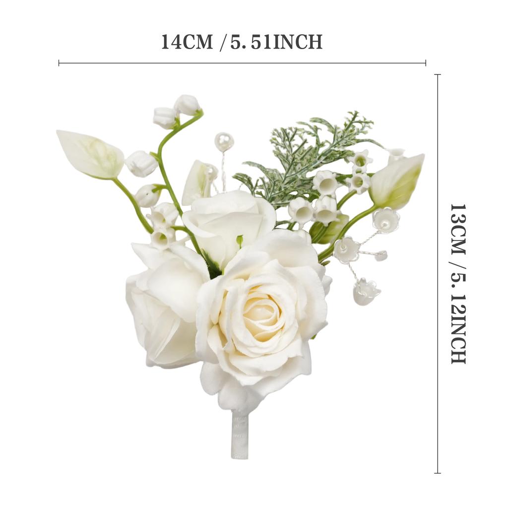 Uflower Groom Groomsmen Guest Boutonniere Set, Artificial Flowers for Wedding, Prom, Homecoming,Anniversary, Graduation