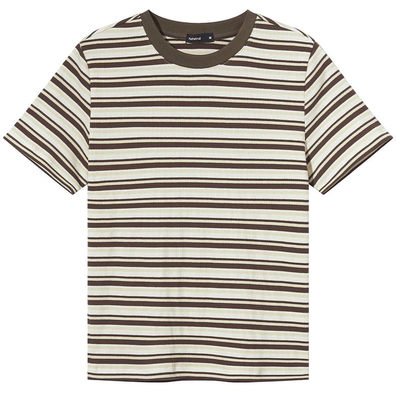 Hotwind Women s Colorful Striped Short Sleeve T-Shirt S