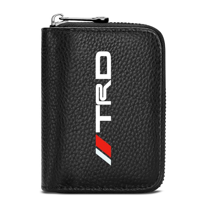Genuine Leather Car Driver's License, ID Card, Bank Card Wallet for Toyota TRD GR Yaris Hilux Corolla Prius Avensis Emblem Auris Rav4