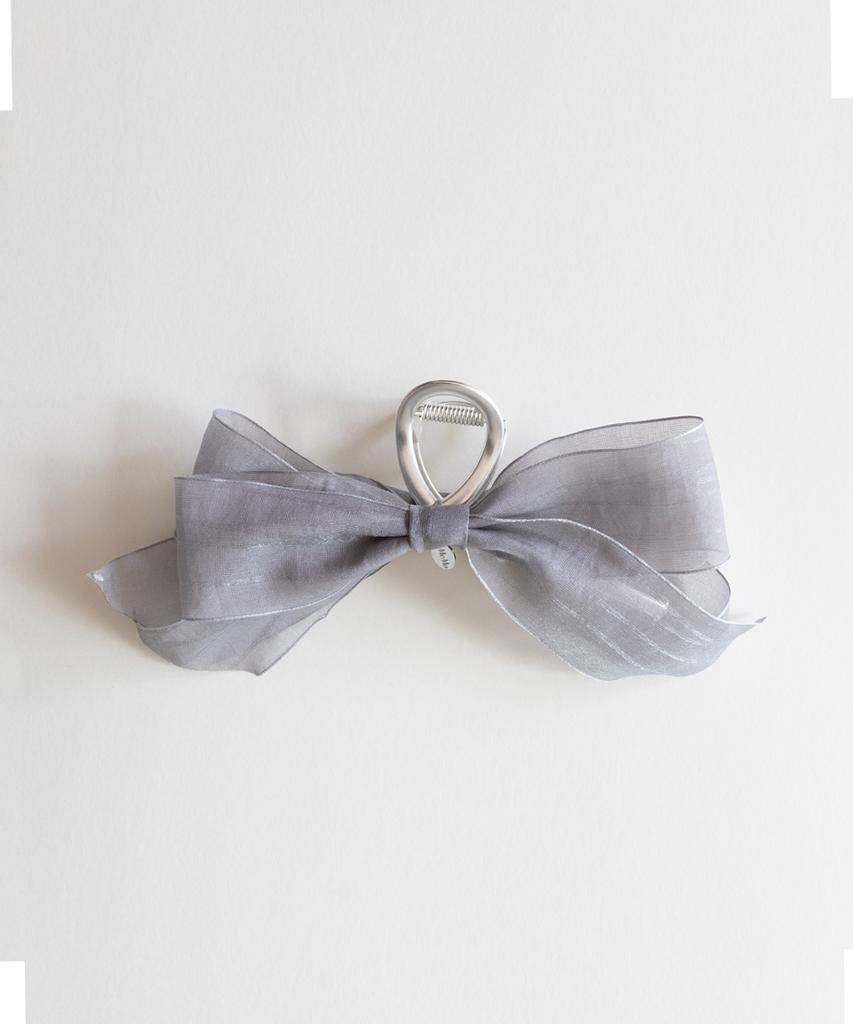 Merrymotive Sheer Ribbon Hair Clip (Silver Gray)