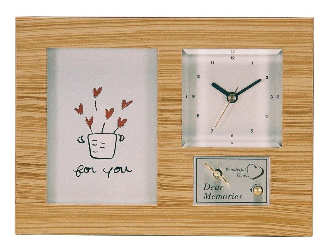 

Ikeda Music Photo Frame Clear Sound Quartz Wood Grain 63016 Photo x cm Box/Clock (Contrail) Size Approx. 12.7 8.9