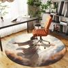 1pc Heavenly Figure, Ascension Round Chair mat Area Rug - Non-Slip, Floor Mat for Office, Bedroom, home decor Christmas Gift p0811047