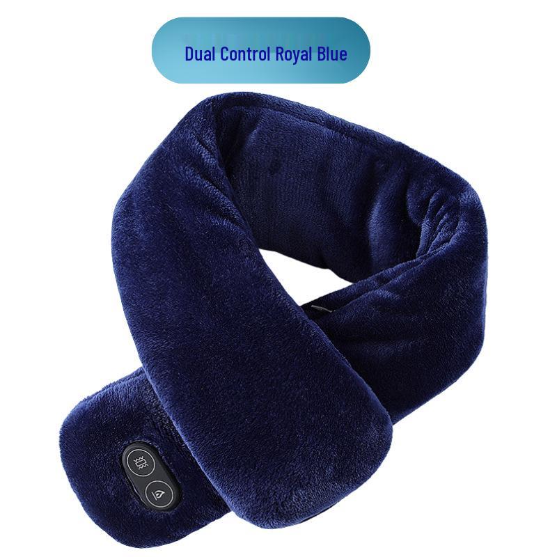 Smart Heated Scarf with Vibration Massage for Men & Women - Winter Neck Warmer, Solid Color
