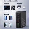 QC3.0 PPS PD 65W 6-Port Charge Gan 120W Charger Station 3C+3A For iPhone Samsung Xiaomi Smartphone Laptop Desktop Fast Charging