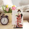 LEDMOMO Japanese Geisha Doll Traditional Kimono Figure Oriental Home Decor Ornament Plaster Cotton Souvenir Gift 25 X 13 Cm
