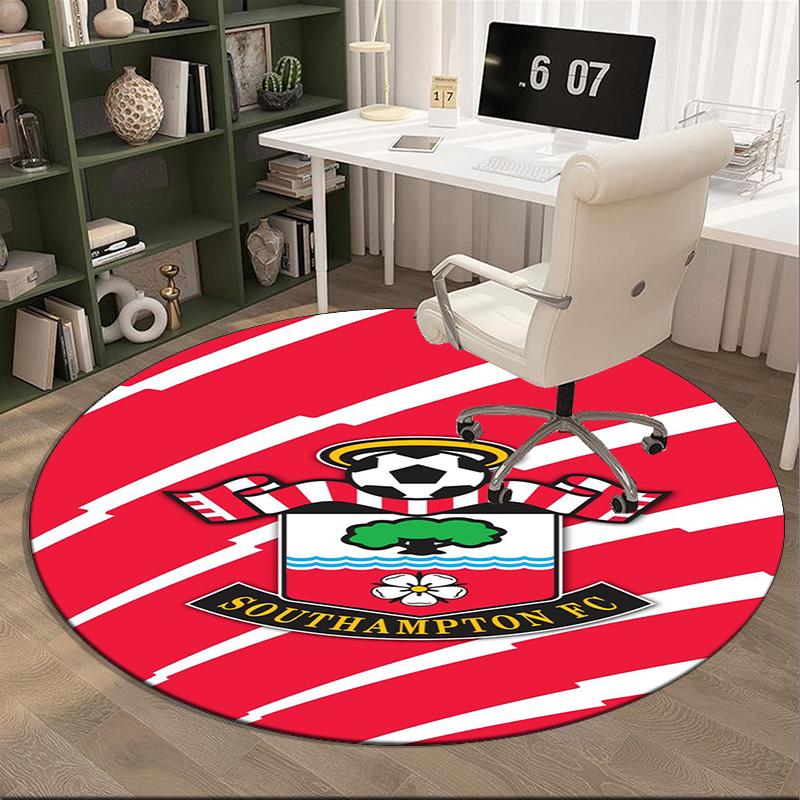 1PC Round Rug Fc Crest Design Printed Round Area Rug ,Rug For Home Office, Round Chair Rug, Decorative Carpet Fan Gifts Christmas Gift