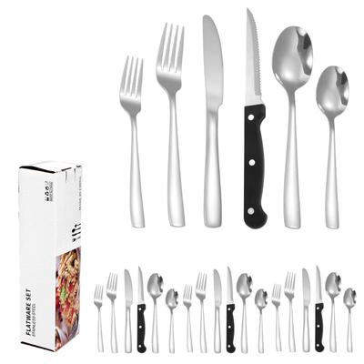 Edelstahl Western Tableware Hotel Steakmesser, Gabel und Löffel Sechs Hauptteile 24-teiliges Geschirr-Geschenkset