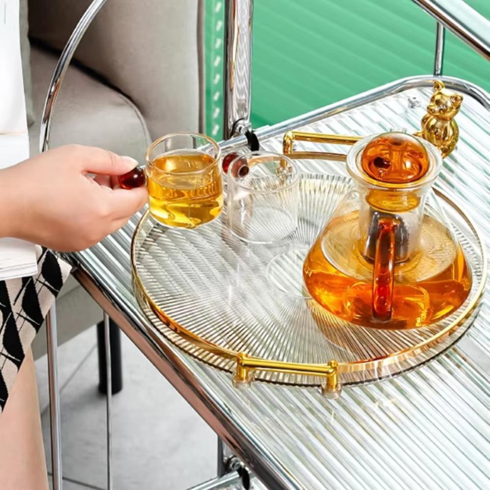 Removable Handle Tea Cup Storage Plate Plastic Aromatherapy Tray Living Room Fruit Tray  Snack