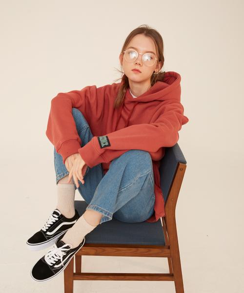 Heavy Cotton Retro Brushed Fleece Hoodie_Brick (Unisex)