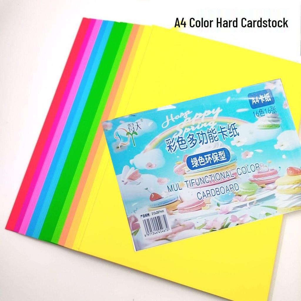 A4 Colored Cardstock: 16 Sheets for DIY Crafts, Art Projects & Children's Paper Cutting