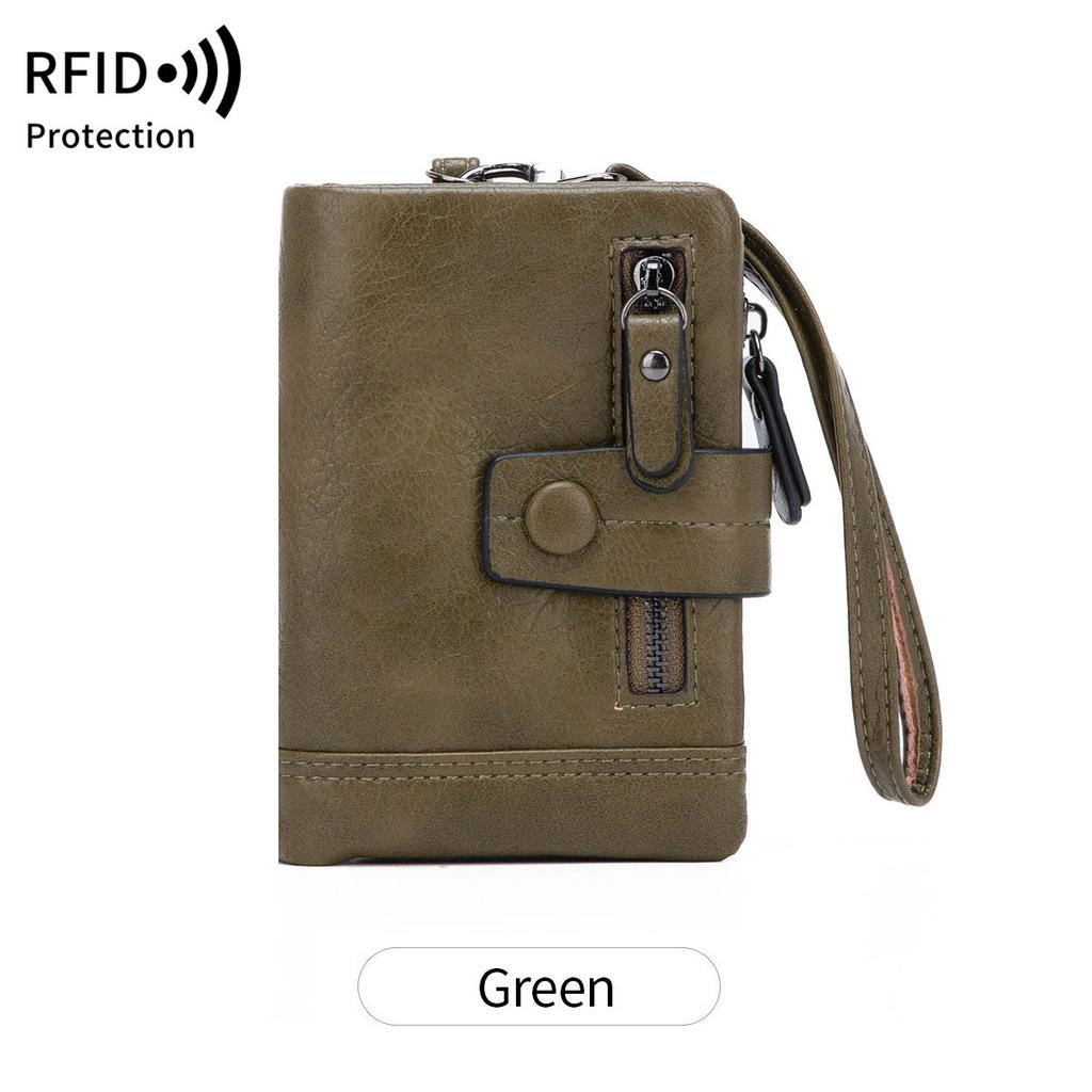 Ny damplånbok mode dragkedja spänne clutch multifunktionell kort växelväska