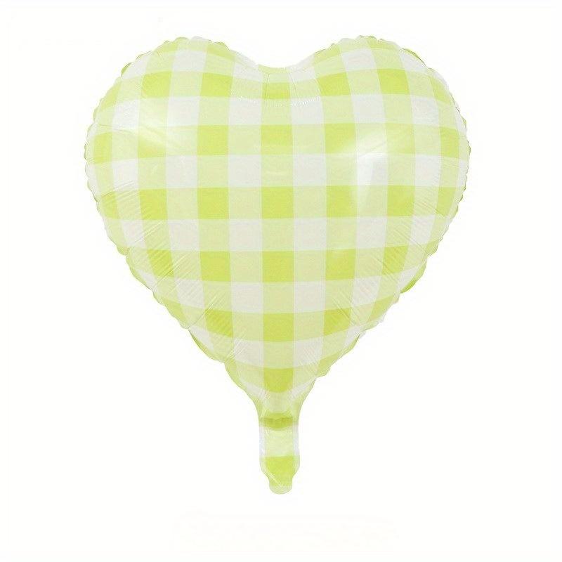 

5 шт. Шары из алюминиевой фольги в форме сердца 18 дюймов, полосатые шары, реквизит для праздничной вечеринки и свадебного оформления и фотогра 18inch зелёный