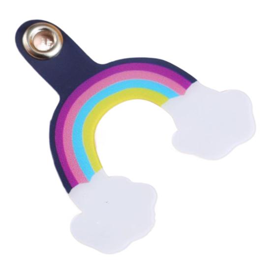 Нашивка на ремешок для телефона Радужный ремешок Не тянущий, устойчивый к разрыву Портативный съемный анти-потерянный мультяшный патч через плечо для мобильного телефона темно-синий