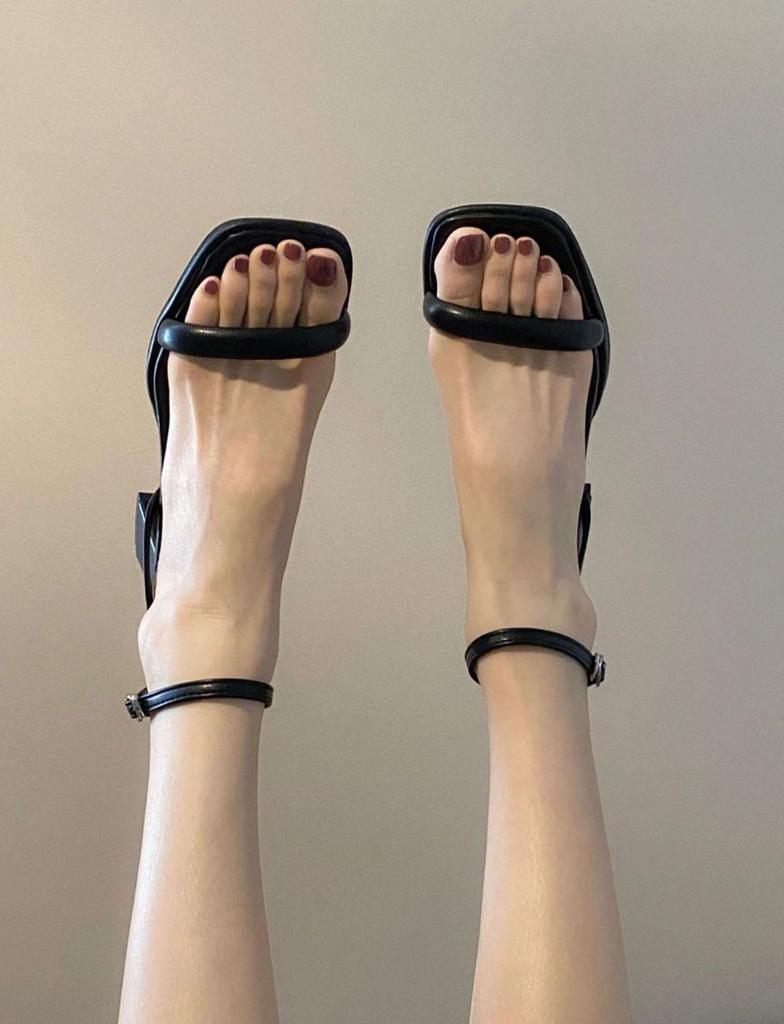 Pink Girl's Heart Temperament 2024 Early Spring New Heightening Lace-up Wedge Heels One-word Sandals