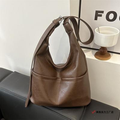 Retro Bag, New Shoulder Bag, Premium Texture Commuter Underarm Tote Large Capacity Versatile Messenger Bag