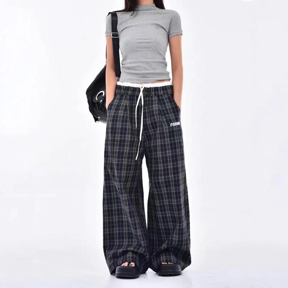 Women's Retro Double-Waist Wide-Leg Pants, High-Waisted Loose Fit, Spring/Autumn 2025 Collection