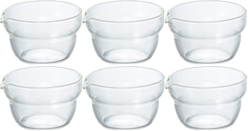 

HARIO KB-10-BK One-Mouth Bowl, Made in Japan, Heat Resistant Glass, 3.4 fl oz (100 ml), Set of 6, Clear