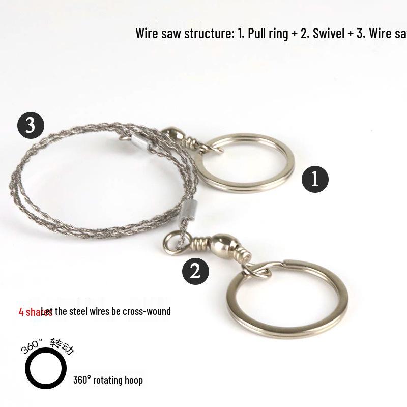 4-Strand Portable Steel Wire Survival Saw for Outdoor Use