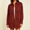 Cardigan a manica lunga da donna con colletto a revers, nappe colorate, vestibilità ampia, lunghezza media