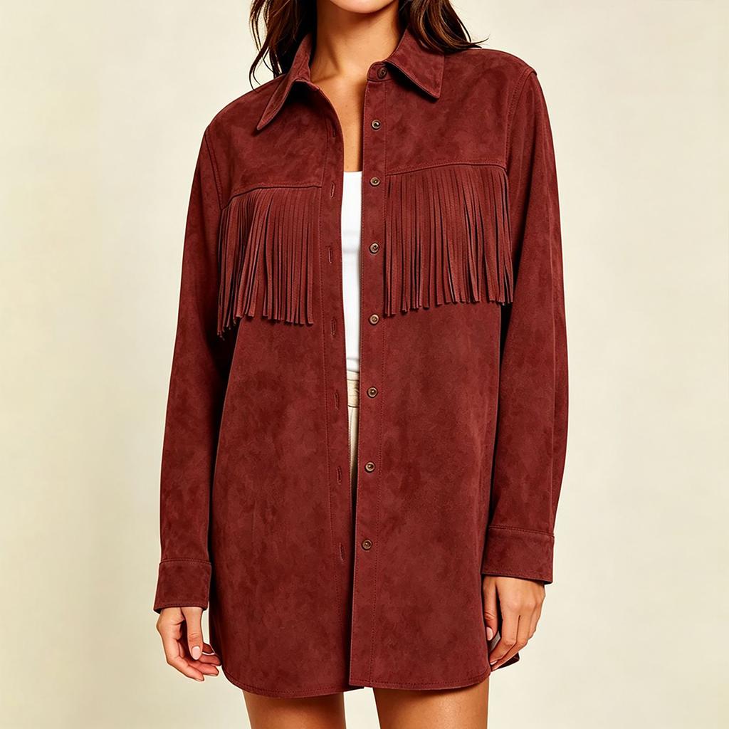 Cardigan a manica lunga da donna con colletto a revers, nappe colorate, vestibilità ampia, lunghezza media