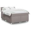 Maison Exclusive - Slatted Bed Base with Taupe Mattress 160x200 Cm Fabric