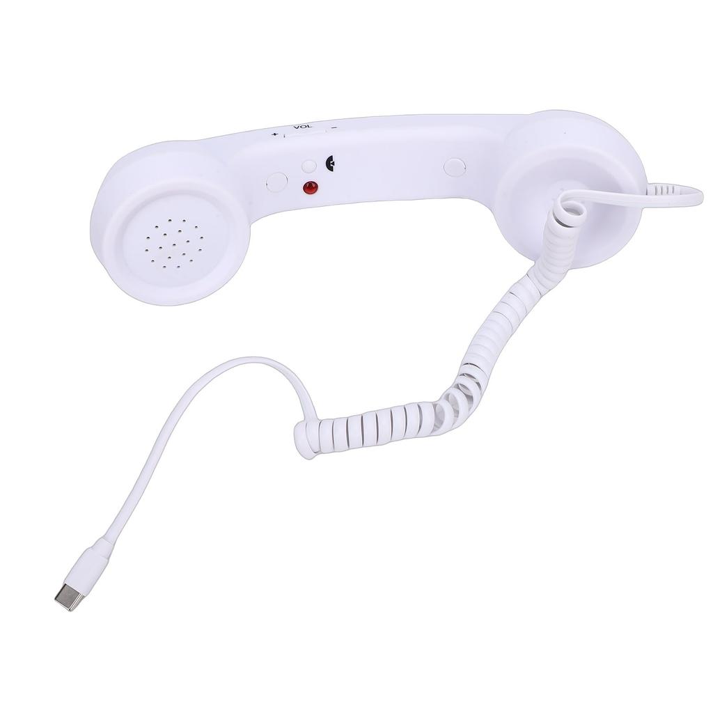 Retro Phone Handset Type C Wired Telephone Handset Handheld Receiver with Mic and Speaker for Conference Call