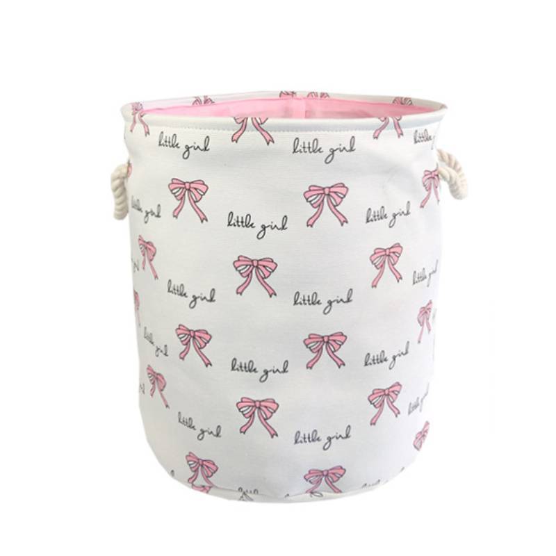 Basket Laundry Dirty Pink Swan Organizer Drawstrin Storage Household Supplies