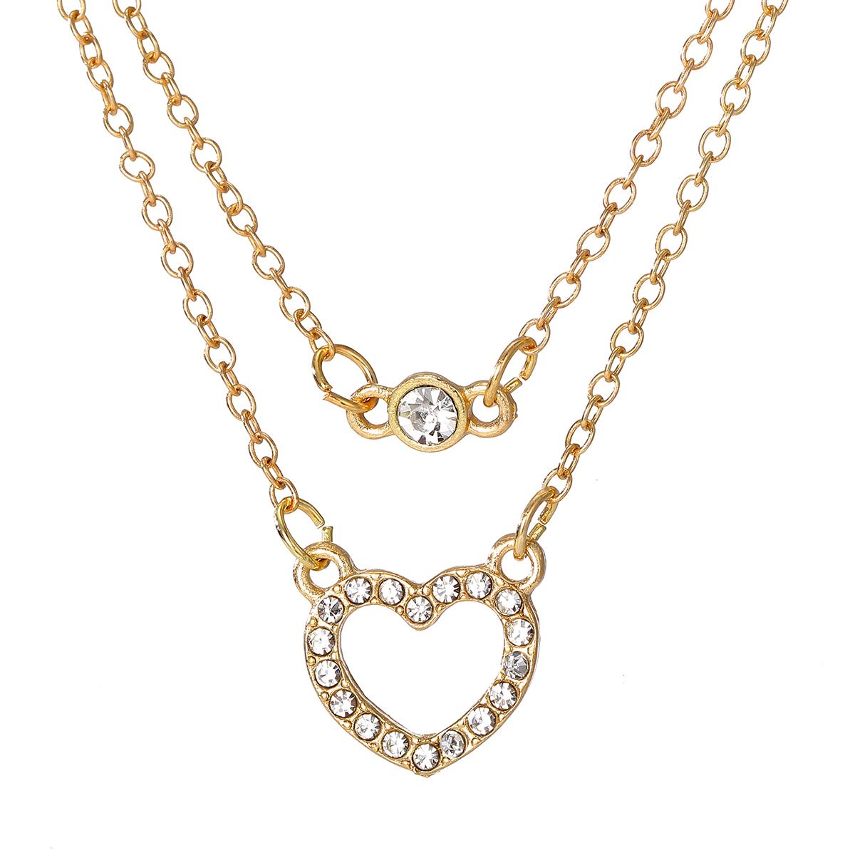 

Двухслойное колье с подвеской из стразов Diamond Love Love