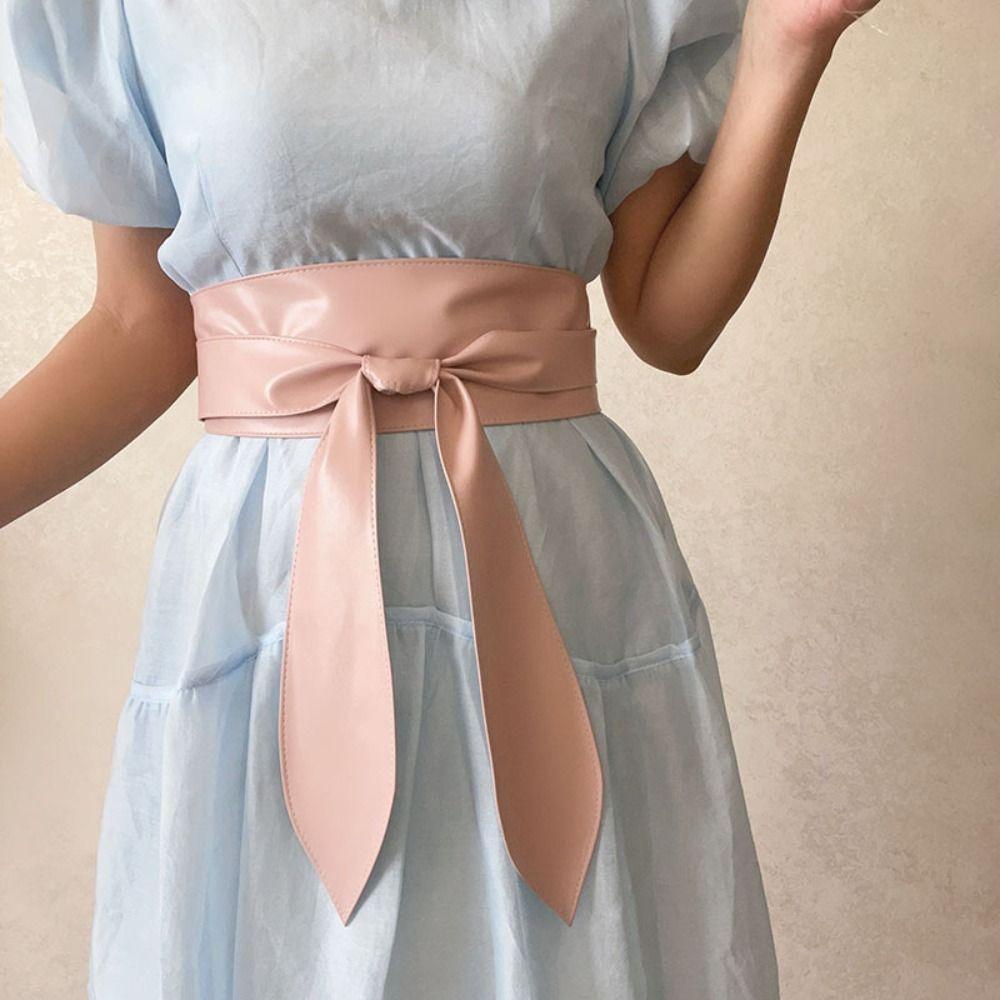 Taillengürtel PU-Leder Taillengürtel Koreanischer Stil Breiter Gürtel Eleganter geknoteter Gürtel Hosen Dekoration