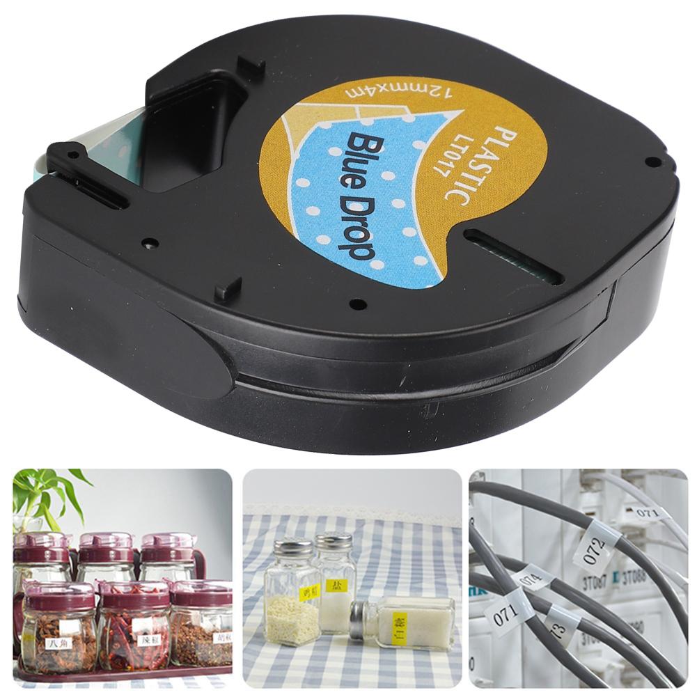 Thermal Paper Label Tape Cute Labeling Ribbon Sticker Blue Drop Type for Dymo 12mm