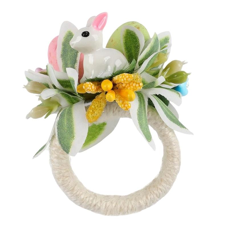 

Natural Wood Rabbit Shaped Napkin Holder Easter Themed Dinning Table Decoration for Kids Activity and Parties