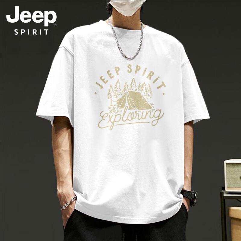 JEEP SPIRIT Men's Casual Print Pure Cotton T-Shirt