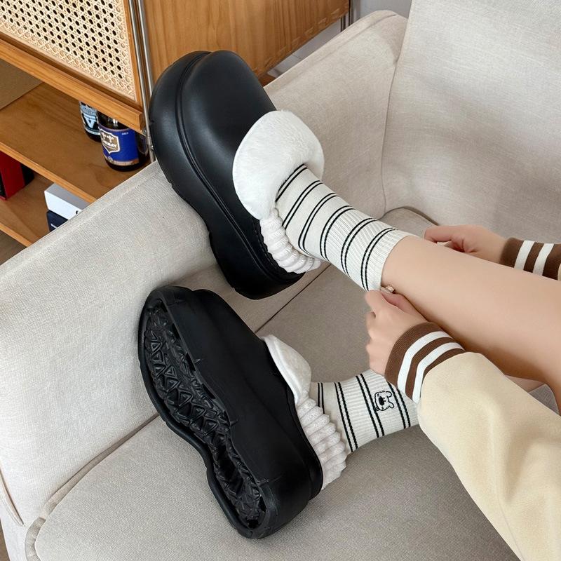 Thick-soled Cotton Slippers, New Winter Home Heightening Plush Warm and Non-slip Cotton Shoes for External Wear