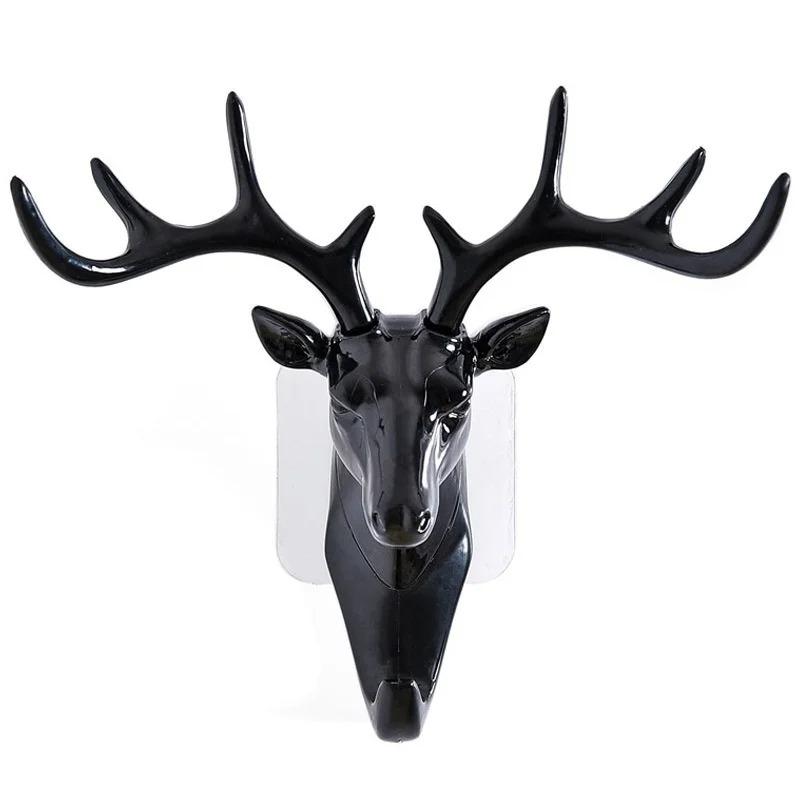 New Hook Deer Horn Shaped Hanger Storage Adhesive Rack for Wall Decoration Vintage with Hooks for Hanging Clothes Hat Scarf Key