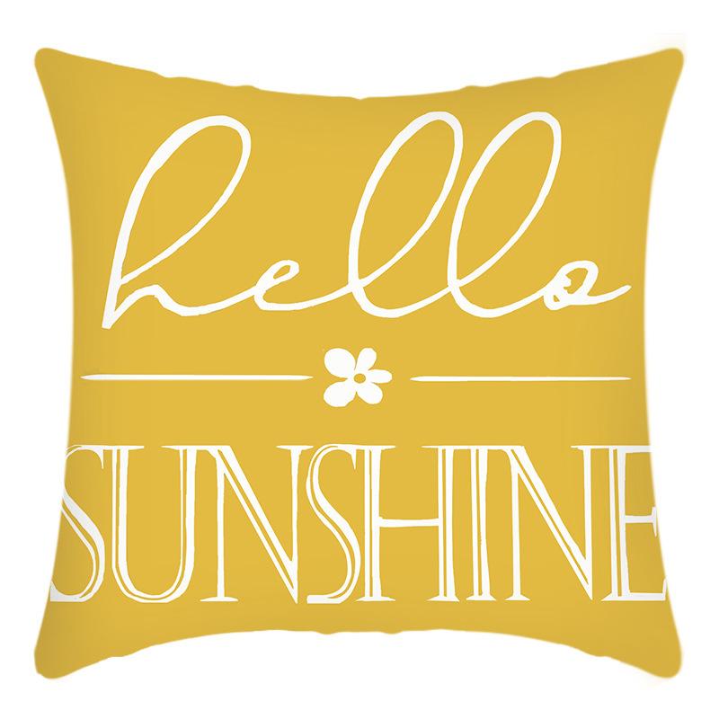 New Yellow Letter Creative Flower Tulip Pillowcase Bedside Sofa Cushion Pillowcase