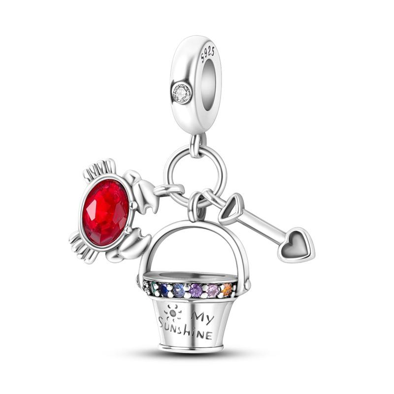 100% Copper Funny Playable Charms Beads Smart Watch Tarot Bike Travel Dangle Fit Original Pandora Bracelet Diy Jewelry