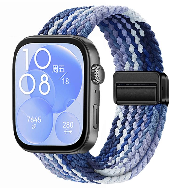 Nylon Braided Strap for Huawei Watch Fit 3/4/4 Pro Magnetic Adjustable Comfortable Band for Huawei Watch Fit 4/3 Bracelet Belt