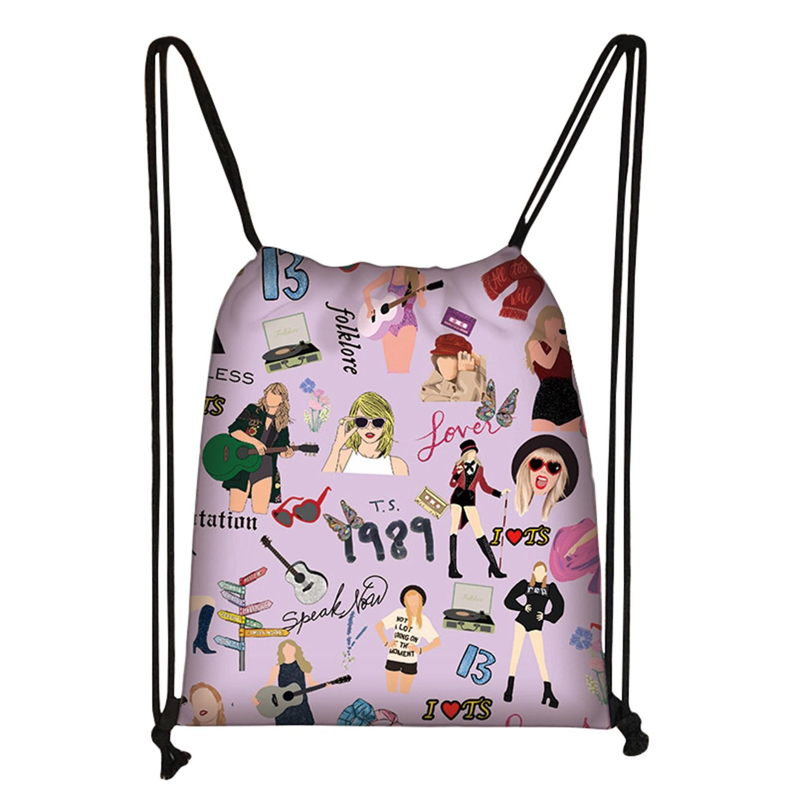 

Креативная сумка T Aylor S Wift на шнурке с принтом, большая вместительная сумка T Aylor S Wift на шнурке, портативная One Size